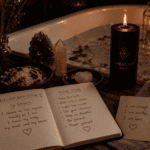 A Self-Love Bath Ritual for Nights I Need to Reconnect 4 Self-love bath ritual with rose petals scattered in bathwater and a candle on the tub's edge