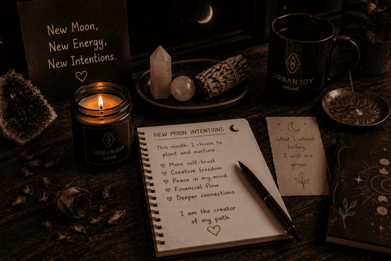 Waning moon ritual dried herbs smoking in a fire-safe dish under moonlight