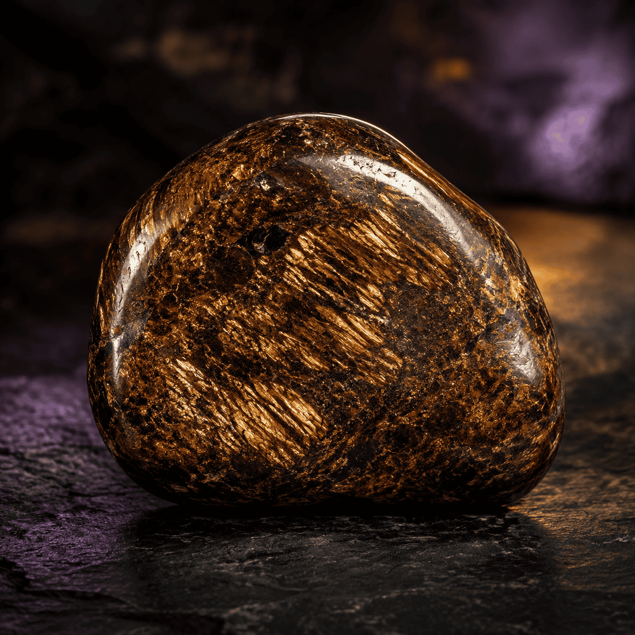 Polished brown jasper stone with rich textures and glossy finish for healing and meditation.