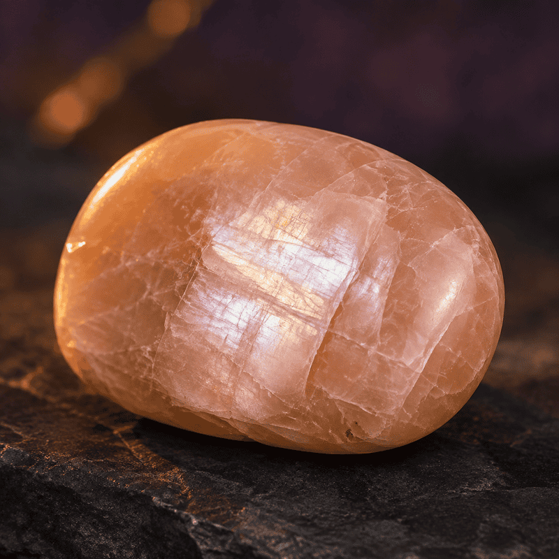 Close-up of a Himalayan salt crystal on dark background.