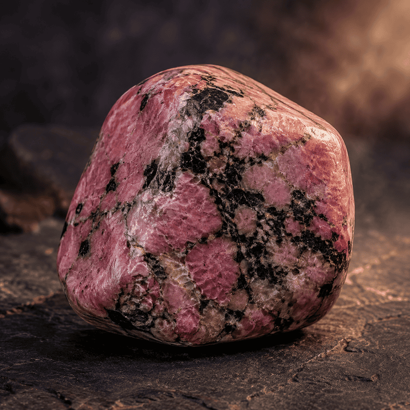 Pink and black marble stone with unique patterns for interior design.
